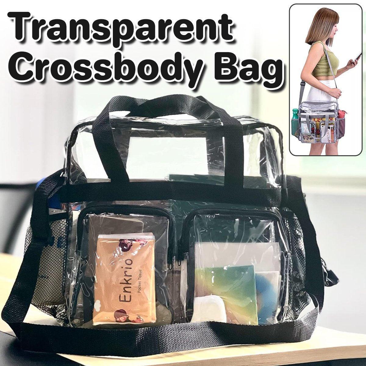 Clear Tote Bag Plastic Transparent Purse Handbag Zipper Security Event Stadium - Grey