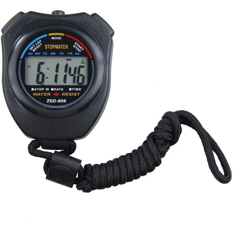 1/2x Handheld Stop Watch Digital Chronograph Sport Counter Stopwatch Timer Alarm - 1 PC