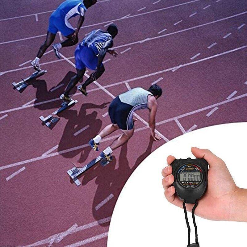 1/2x Handheld Stop Watch Digital Chronograph Sport Counter Stopwatch Timer Alarm - 1 PC