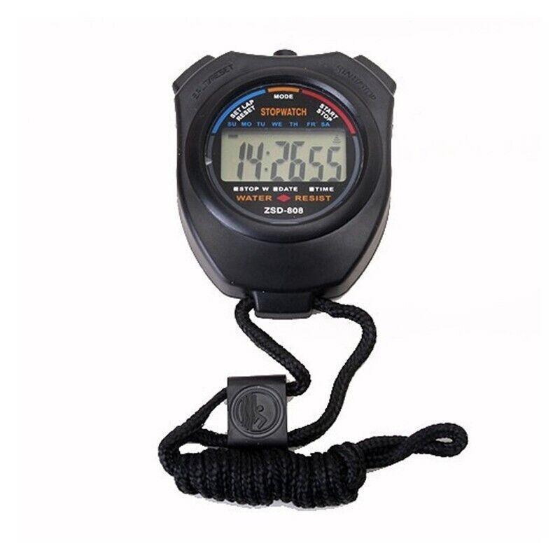 1/2x Handheld Stop Watch Digital Chronograph Sport Counter Stopwatch Timer Alarm - 1 PC