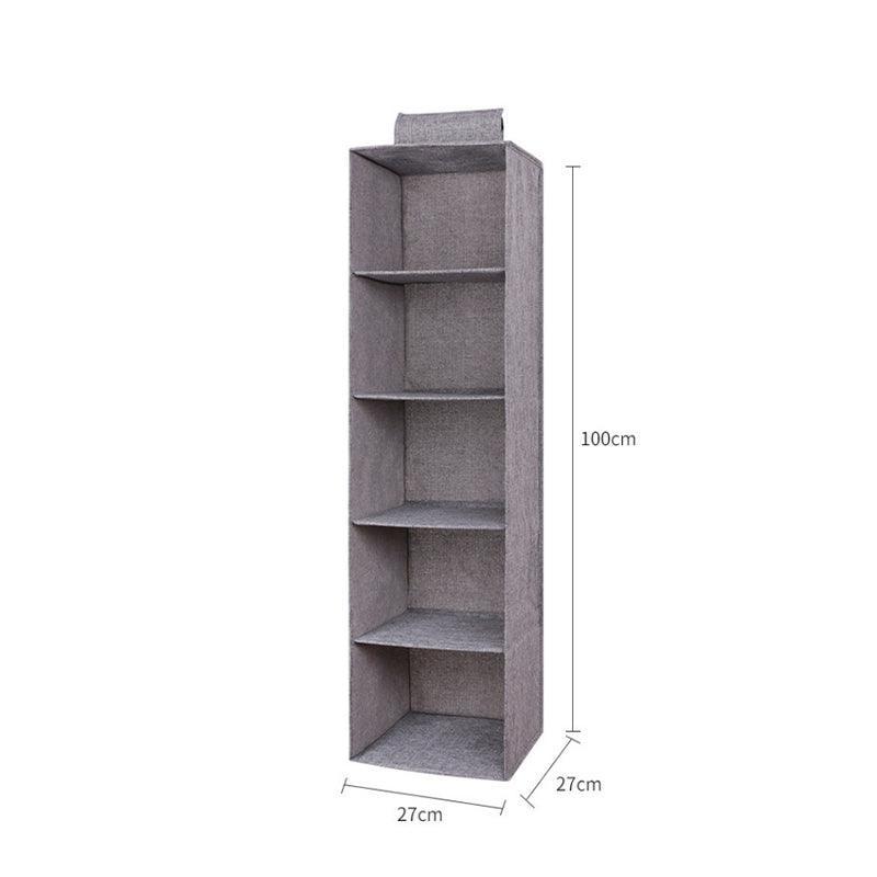 3/4/5 Tier Hanging Closet Organizer Fabric Storage Shelves for Wardrobe and Shoes - 5 Tier