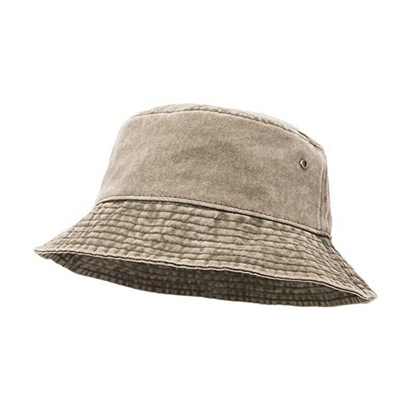 Unisex Men Women Washed Cotton Outdoor Camping Sports Bucket Hats Fisherman Hat - Grey