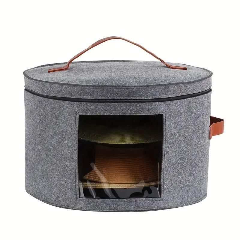 1-Piece Grey Felt Hat and Clothing Storage Case