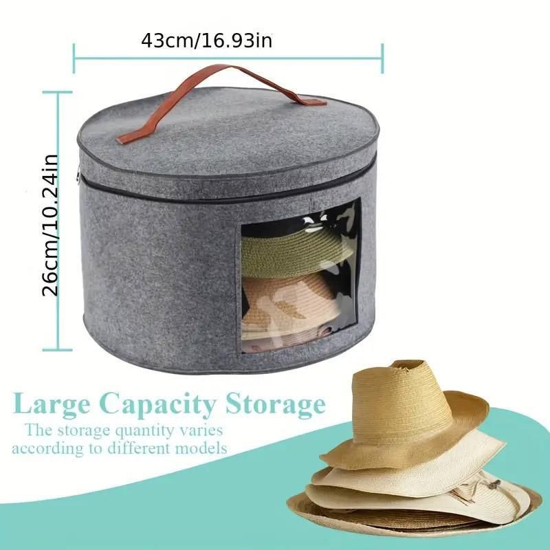 1-Piece Grey Felt Hat and Clothing Storage Case