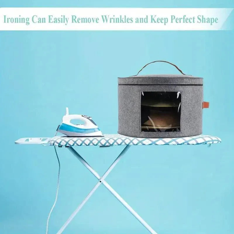 1-Piece Grey Felt Hat and Clothing Storage Case