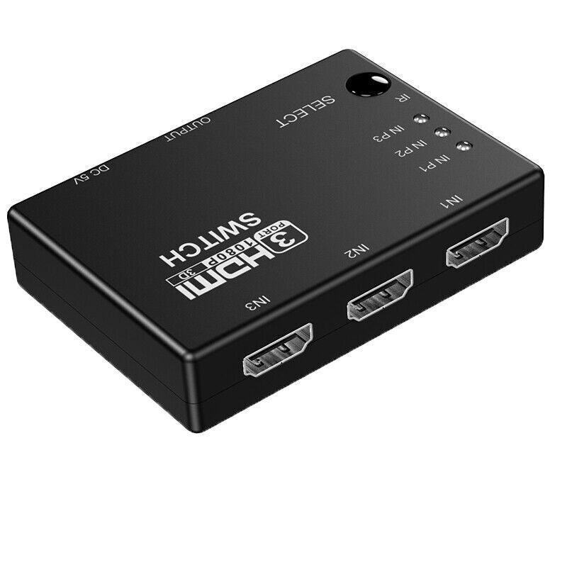 HDMI Switch Splitter 3-in-1 5-in-1 or 1-in-2 1080p 4K Manual or Remote Options - 5 in 1 Switch 4K Remote IR