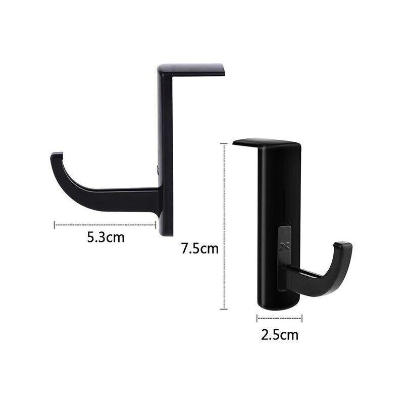Universal Headphone Hook Desk Edge Mount Adhesive Headset Holder - White