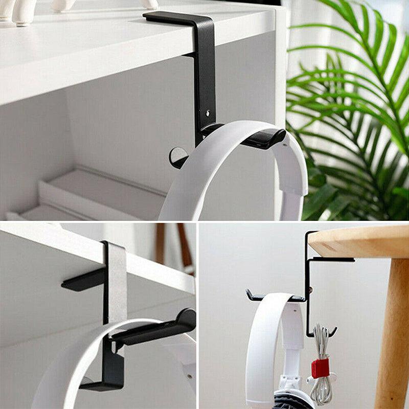 Metal Earphone Headset Desks Display Stand Hanger Holder Headphone Bracket Hook - White