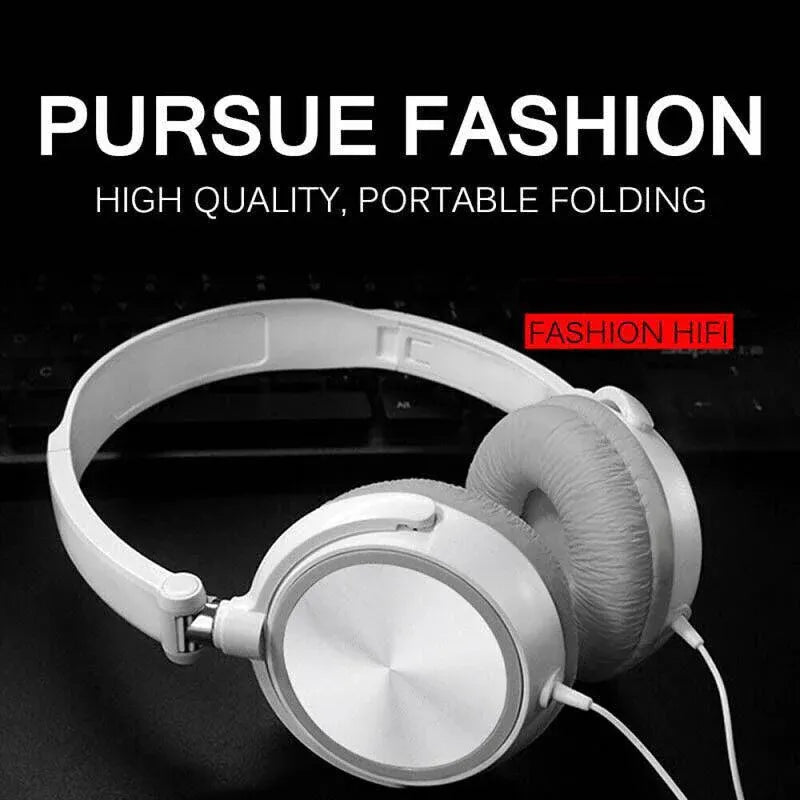 Over Ear Headphones Hi-Fi Stereo Noise-Cancelling Headsets Wired Earphones Au
