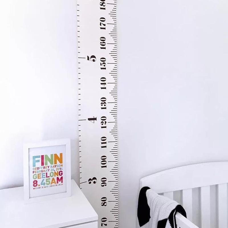 Canvas Wall Hanging Height Chart Ruler 200x20cm for Growth Tracking