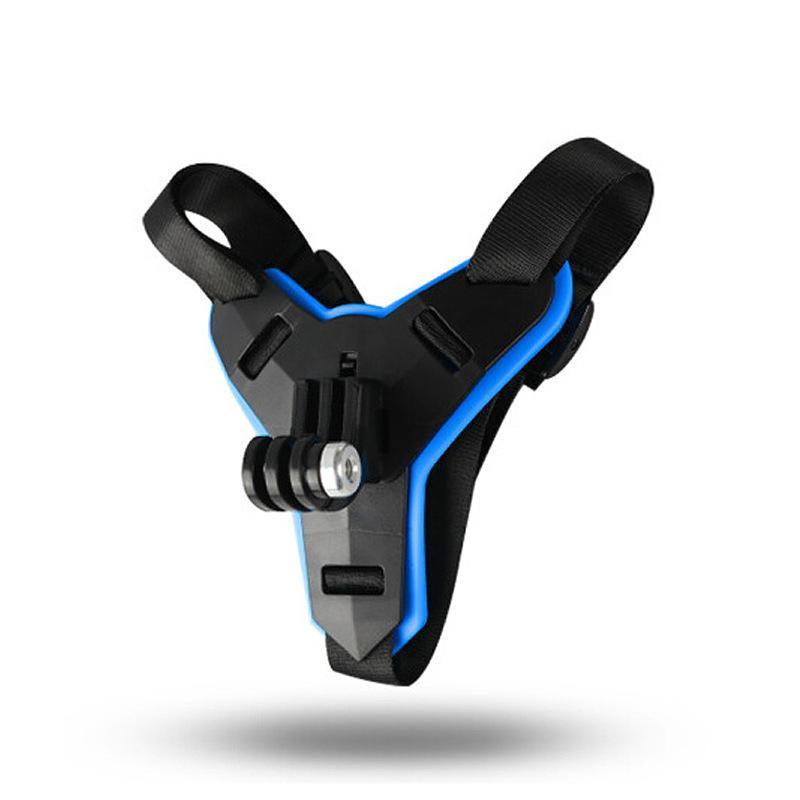 Helmet Chin Mount Holder Motorcycle Strap For GoPro Hero 9/8/7/6/5 Sports Camera - Blue