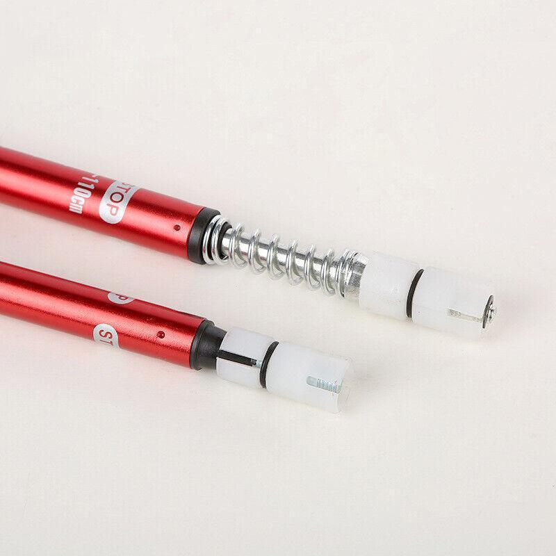 Folding Walking Stick Telescopic Adjustable Antishock Hiking Grip Pole Trekking - Red