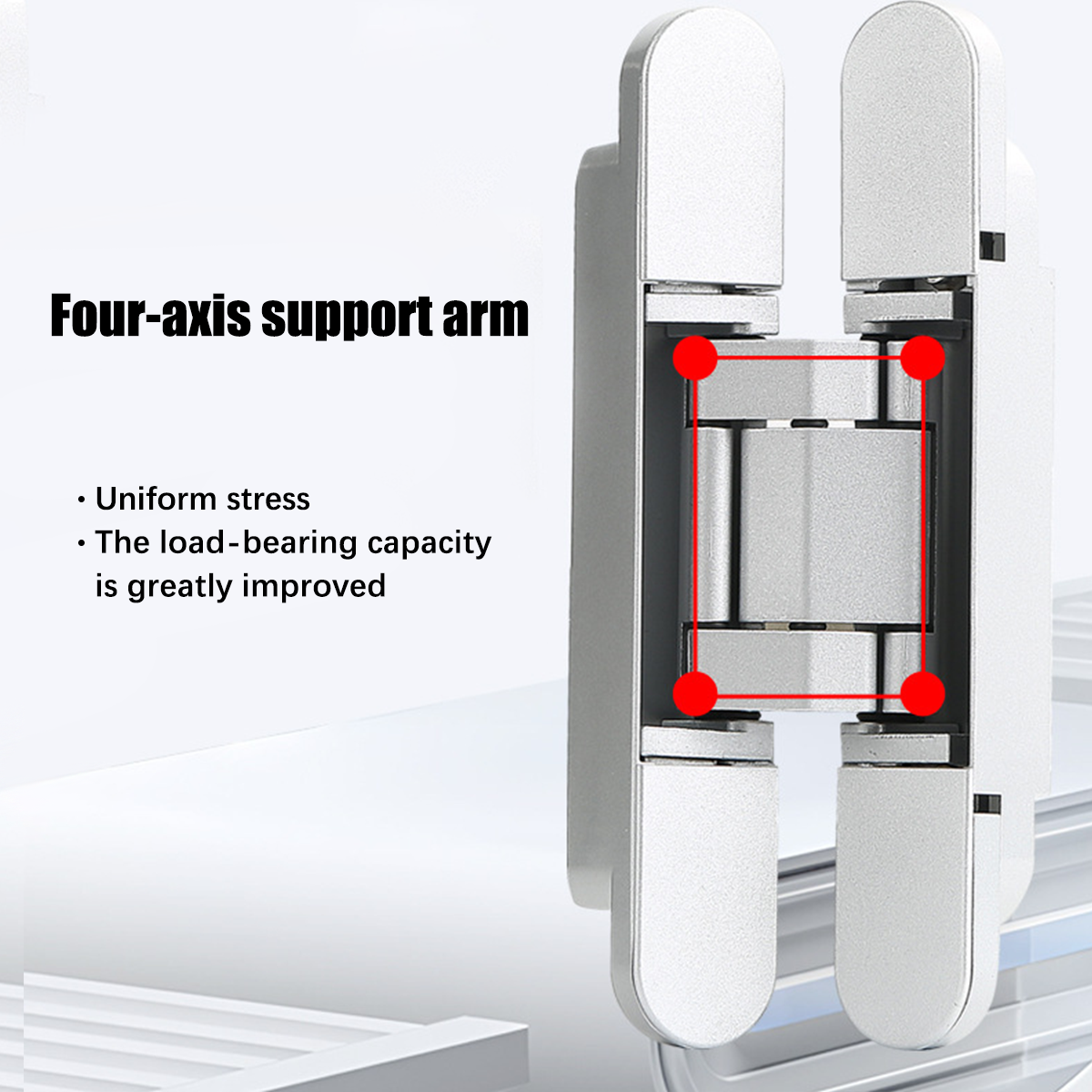Hidden Invisible Door Hinge Concealed 3D Hinge Heavy Duty for Doors and Cabinets - Black