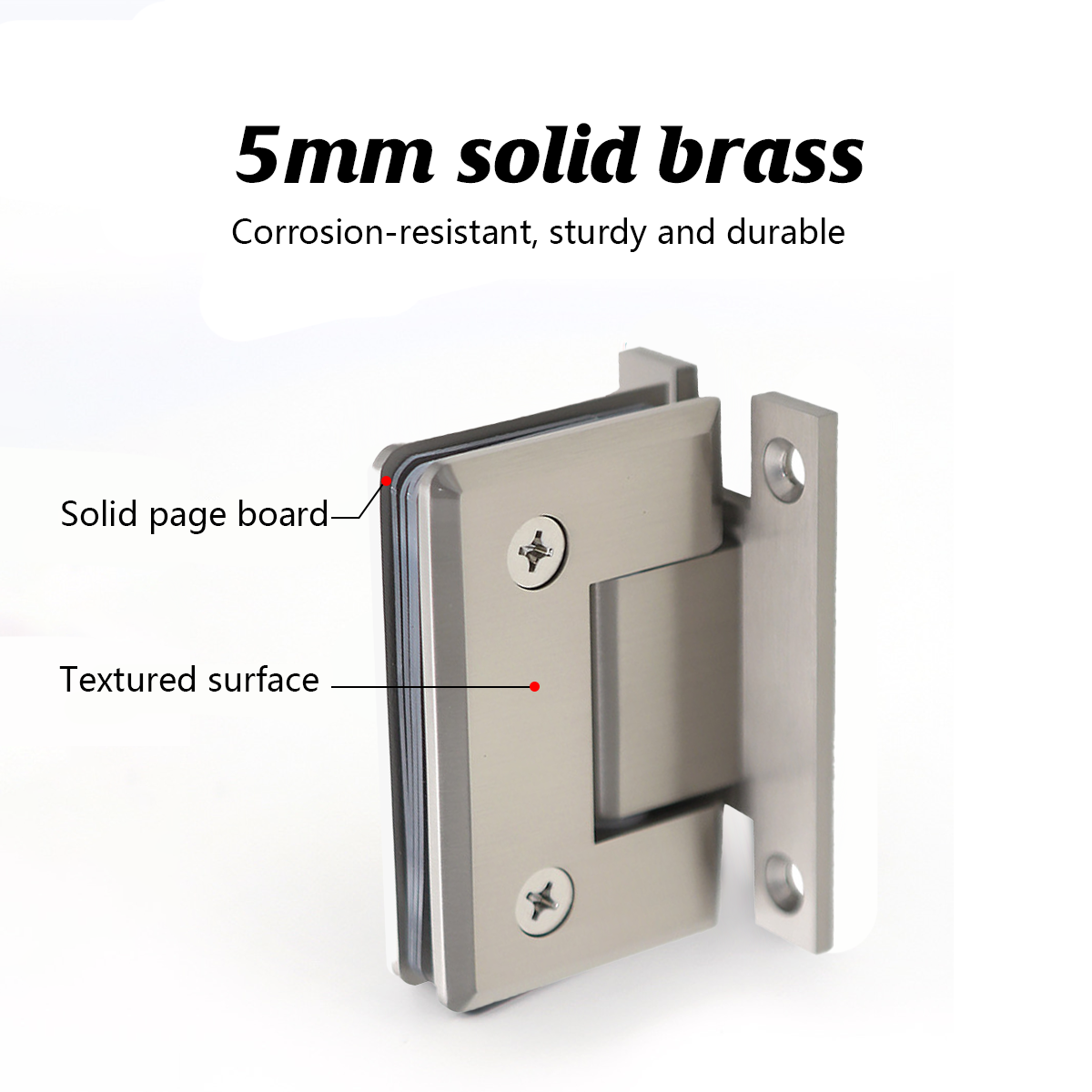 H Shaped 90 Degree Glass Clamp Double Opening Bevel Edge Bathroom Shower Clip - Nickel