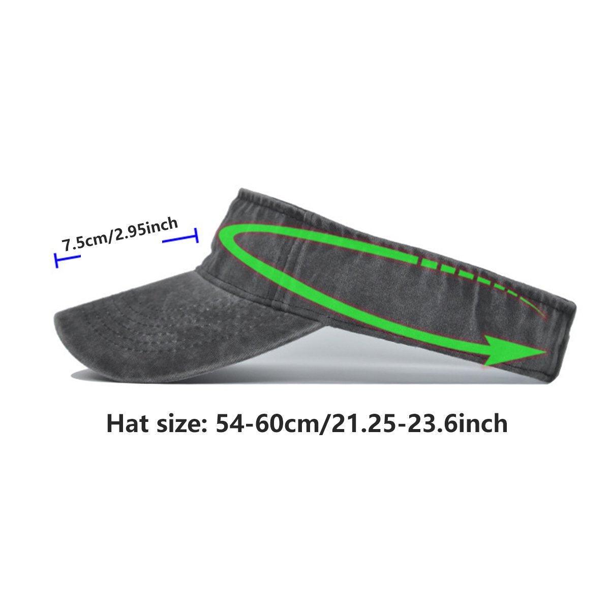 Unisex Summer Denim Sun Visor Cap Breathable Washed Running Hat UV Protection - Red