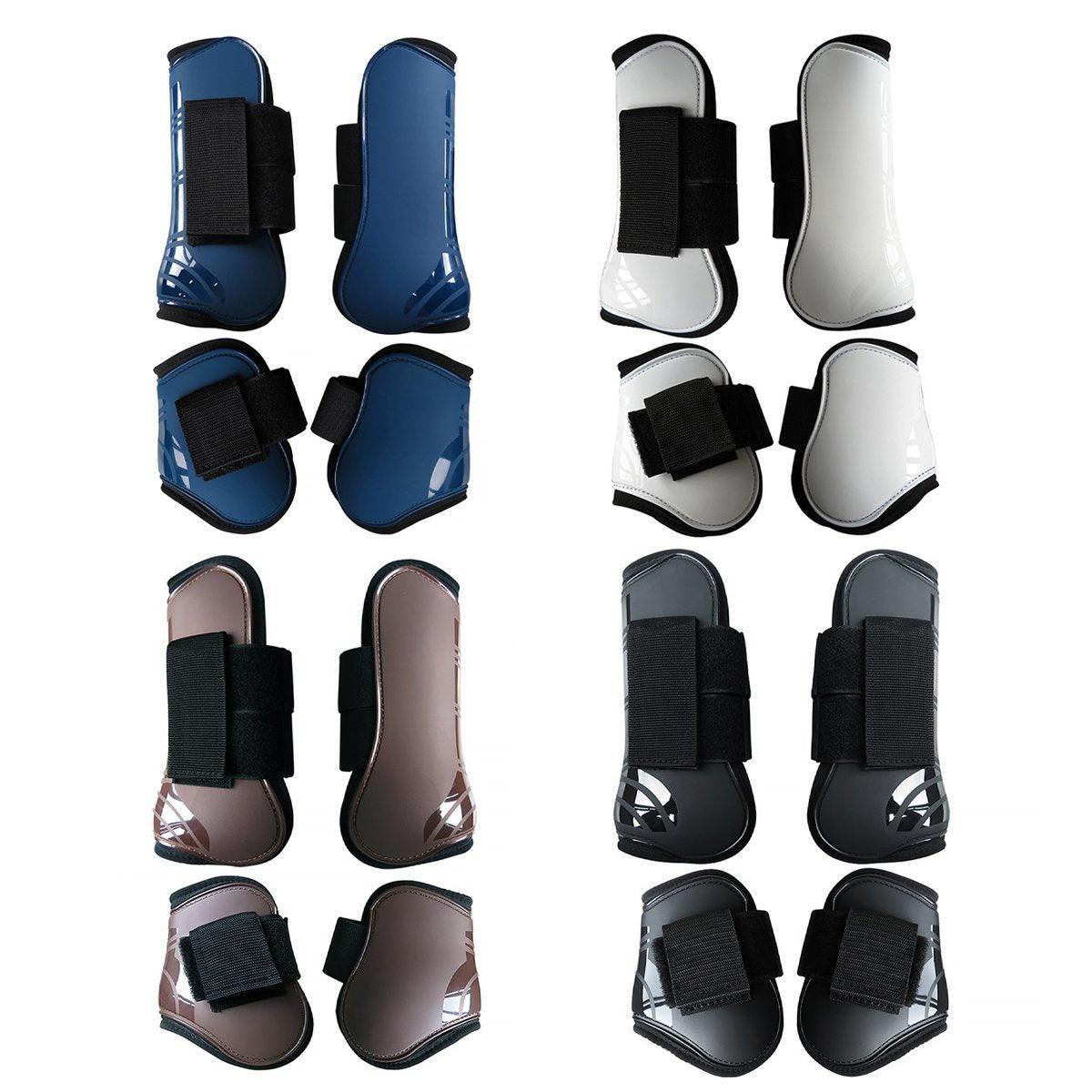 4pcs Show Jumping Horse Leg Warmers Gaiters for Joint Protection Equine Gear - Navy