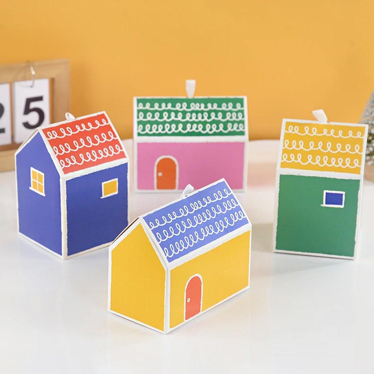 40PCS Colorful Small House Gift Boxes Candy Packing Party Favors Treat Box