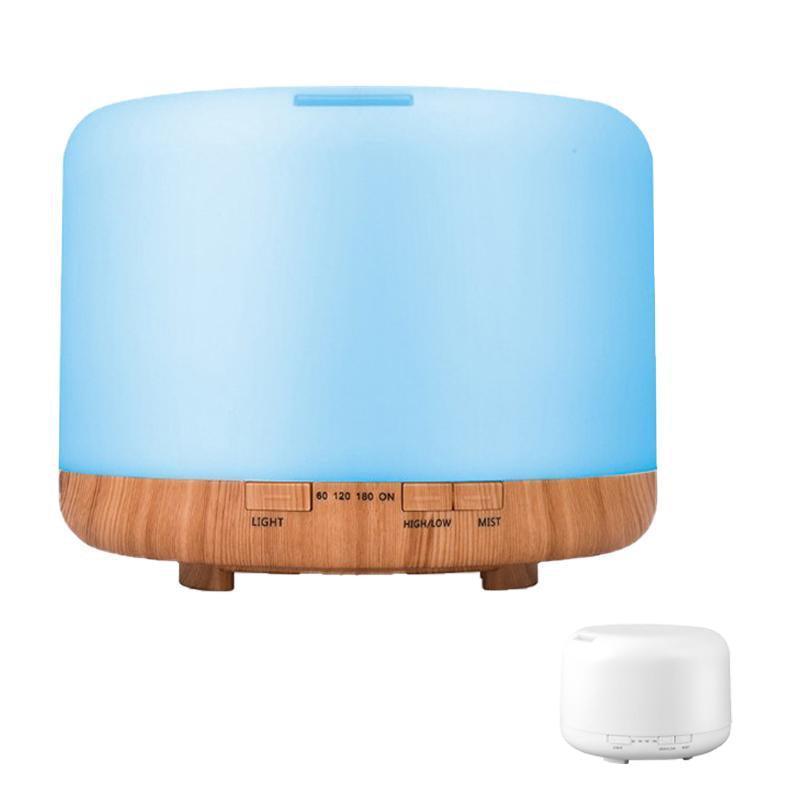 500ML Aroma Aromatherapy Diffuser LED Oil Ultrasonic Air Humidifier Purifier - Light Wood