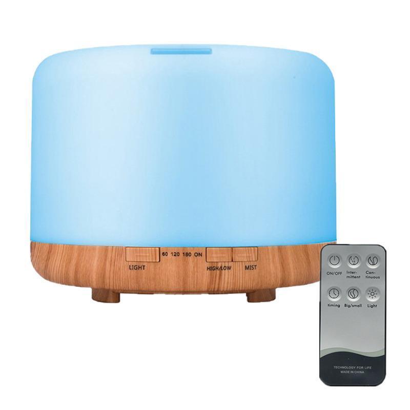 500ML Aroma Aromatherapy Diffuser LED Oil Ultrasonic Air Humidifier Purifier - Light Wood