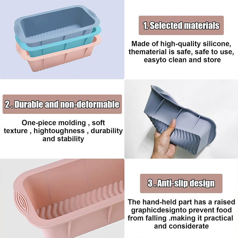 2pcs Large Capacity Ice Cube Tray Mold Rectangle Silicone Ice Grid Maker Kitchen - Orange