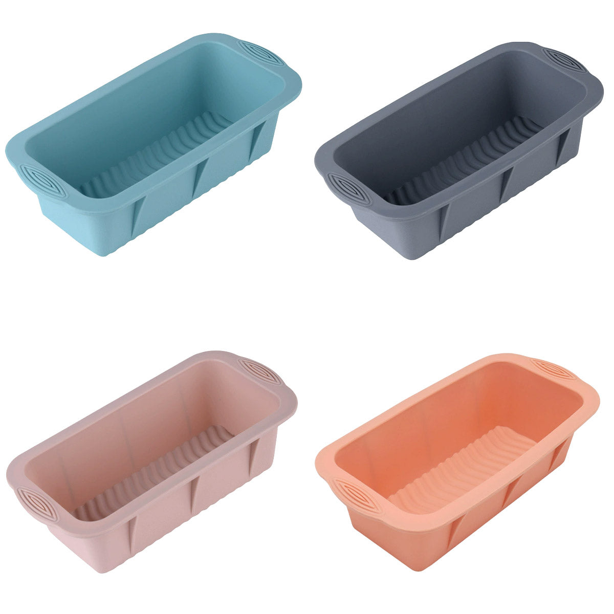 2pcs Large Capacity Ice Cube Tray Mold Rectangle Silicone Ice Grid Maker Kitchen - Pink