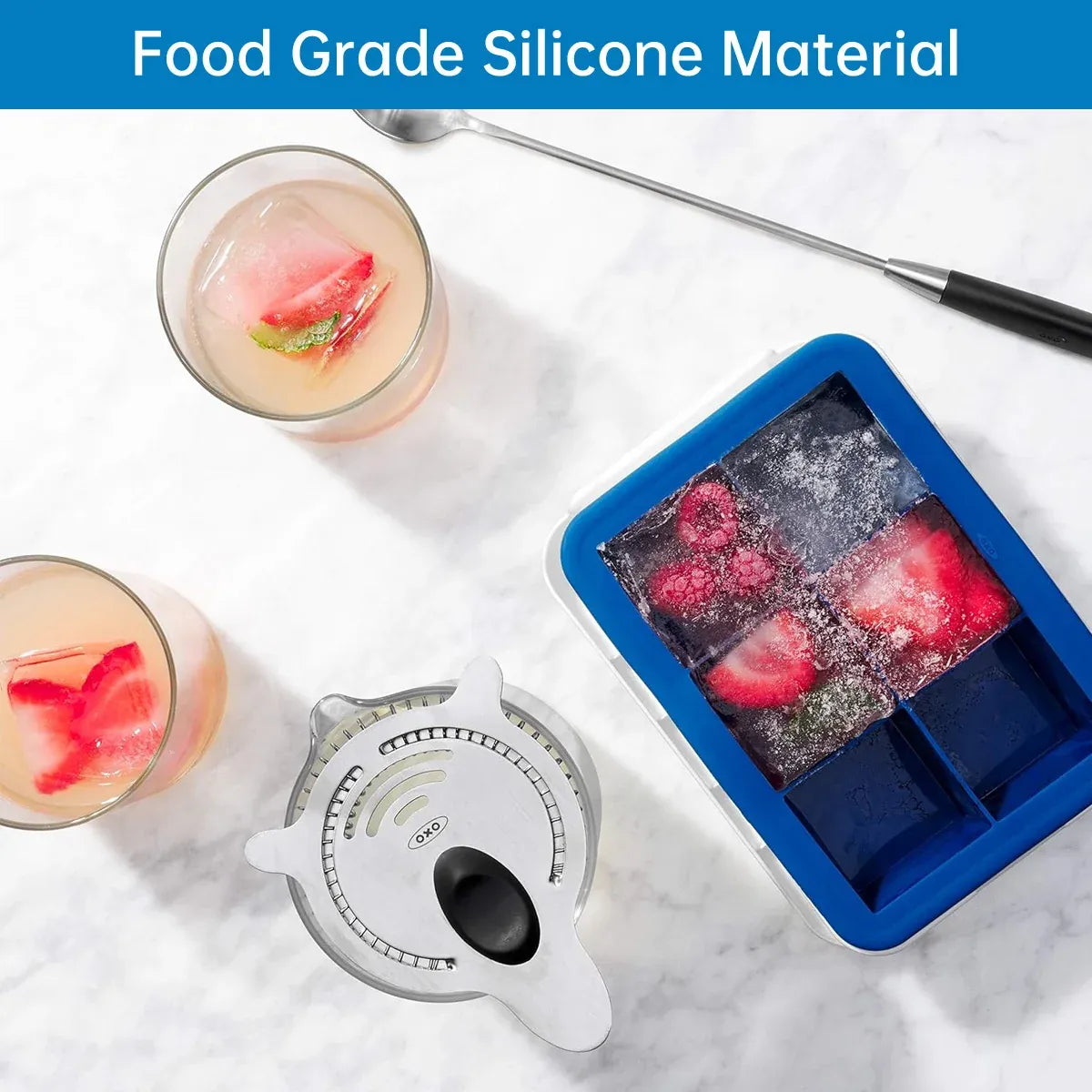3-Piece 6-Cell Ice Cube Tray Set with Lid and Storage Container