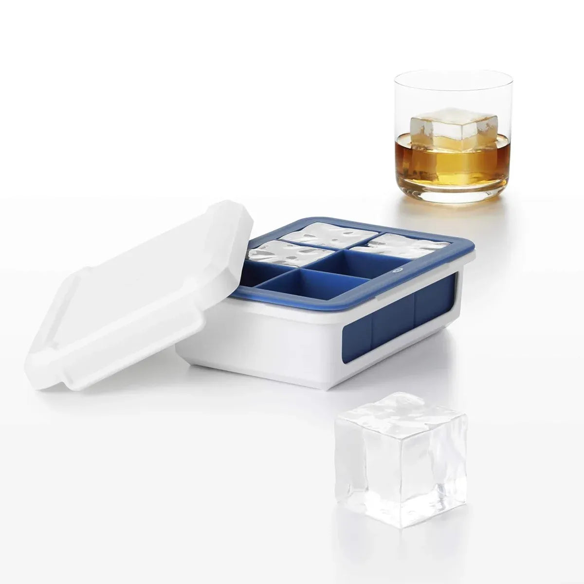 3-Piece 6-Cell Ice Cube Tray Set with Lid and Storage Container