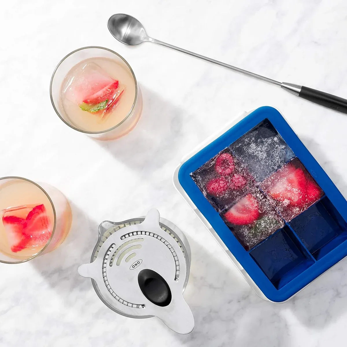 3-Piece 6-Cell Ice Cube Tray Set with Lid and Storage Container
