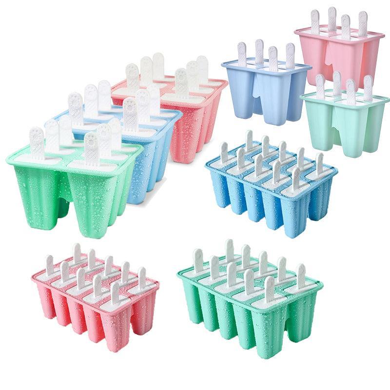 Silicone Ice Cream Mould Block Frozen Molds Icy Pole Jelly Popsicle - Green-6Grid