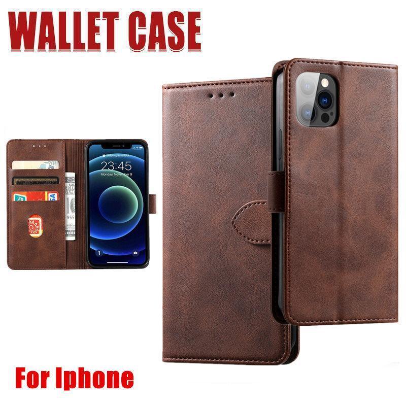 Brown Wallet Leather Flip Case Cover For iPhone 7 8 6 6S Plus X 11 12 13 Pro XS Max XR - iPhone 14 Pro Max