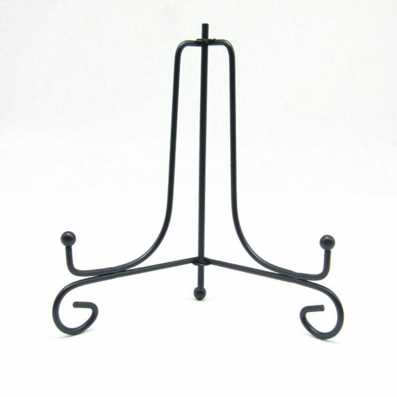 Plate Stands Iron Display Easel Photo Picture Bowl Dish Book Holder Frame Black - 7 Inch