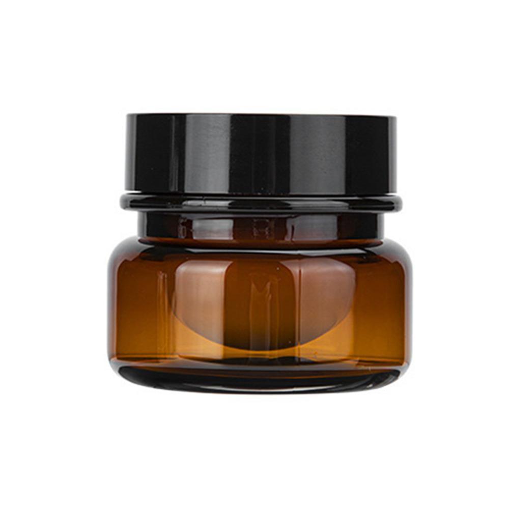 10pcs PET Plastic Cosmetic Bottles Refillable Travel Face Cream Containers - 30ml-Brown+Black-Double