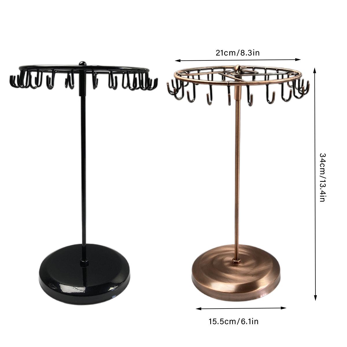 Iron Jewellery Rack Rotating Necklace Display Stand Jewellery Organiser Storage - Bronze