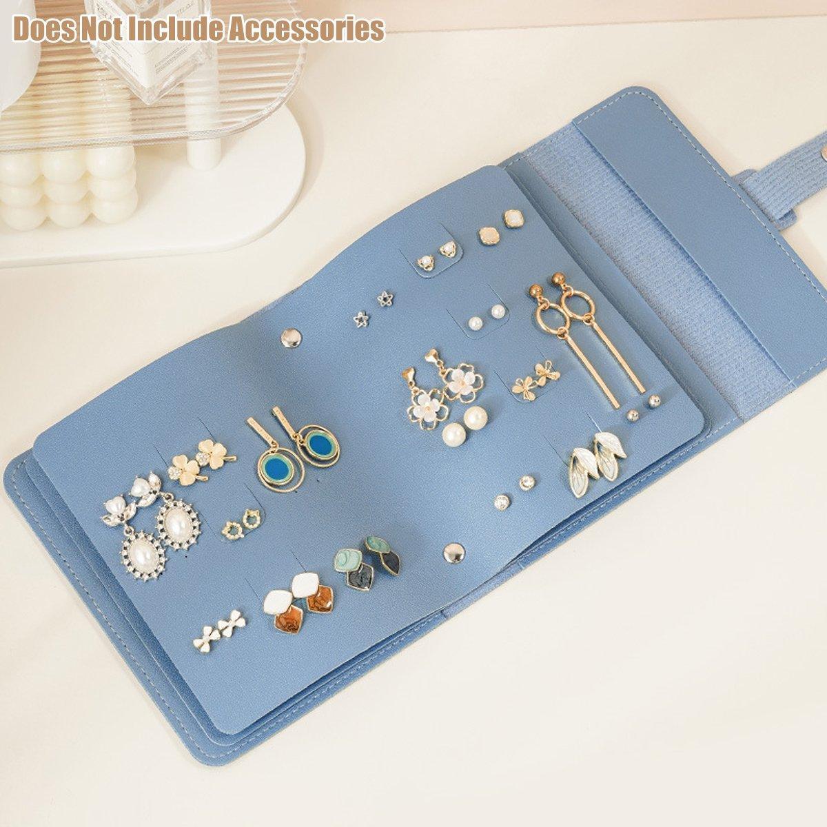 Travel Jewellery Storage Bag Portable Organizer Pouch for Rings Earrings Case - Blue