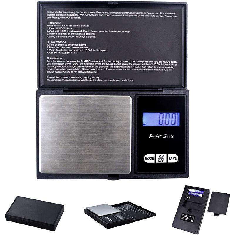 Mini Digital Pocket Scale 0.1g to 1000g Precision Jewellery Kitchen Herb Weighing Tool