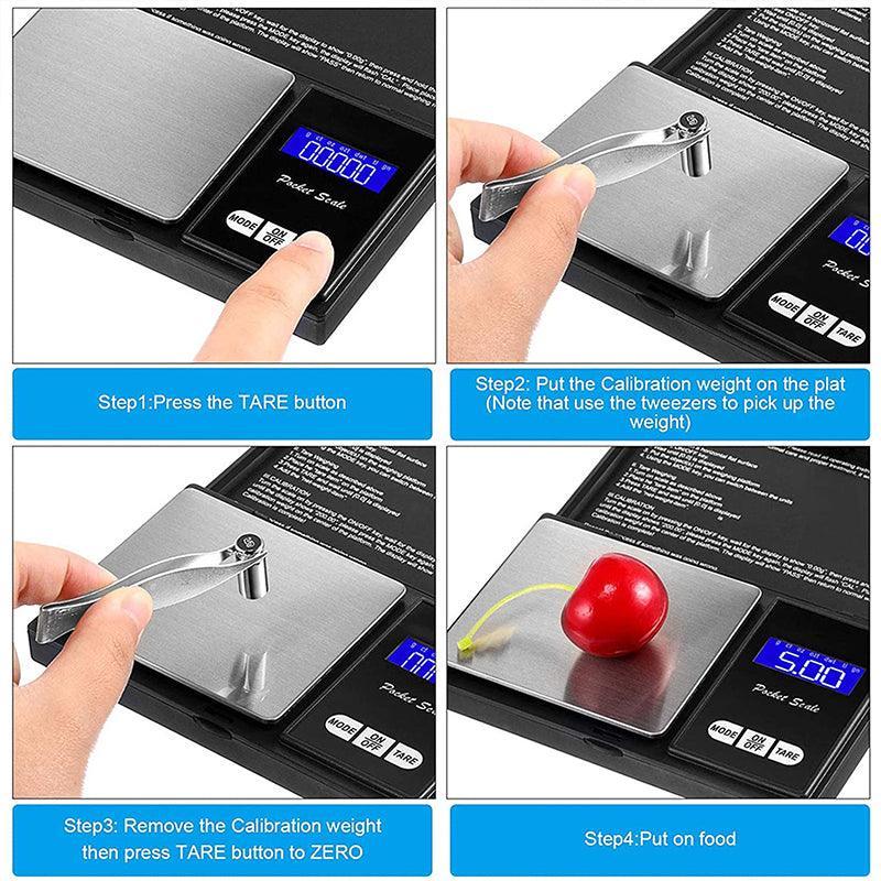 Mini Digital Pocket Scale 0.1g to 1000g Precision Jewellery Kitchen Herb Weighing Tool