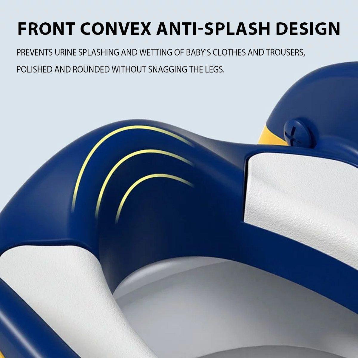 Potty Training Toilet Seat Chair with Ladder Step-Up Stool Foldable Design - Sky Blue