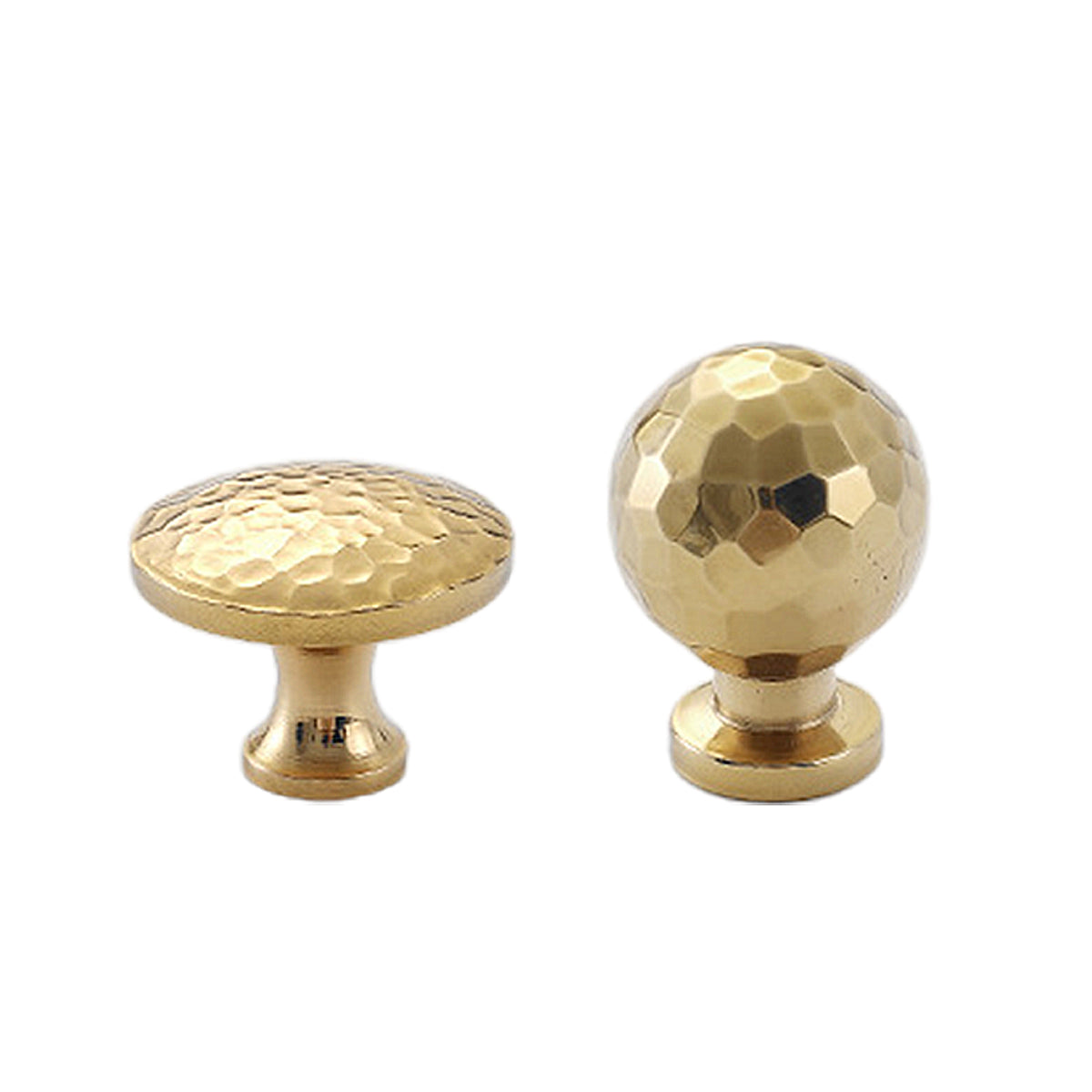 Gold Hammer Ball Handle Knob Closet Door Pull Drawer Handle Wardrobe Hardware - Flat Round Shape