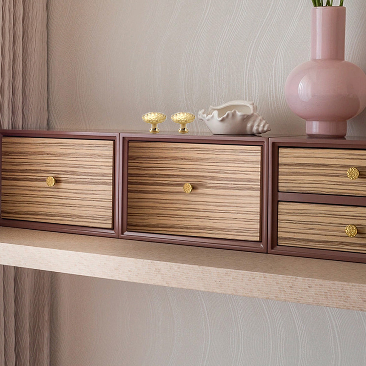 Gold Hammer Ball Handle Knob Closet Door Pull Drawer Handle Wardrobe Hardware - Round