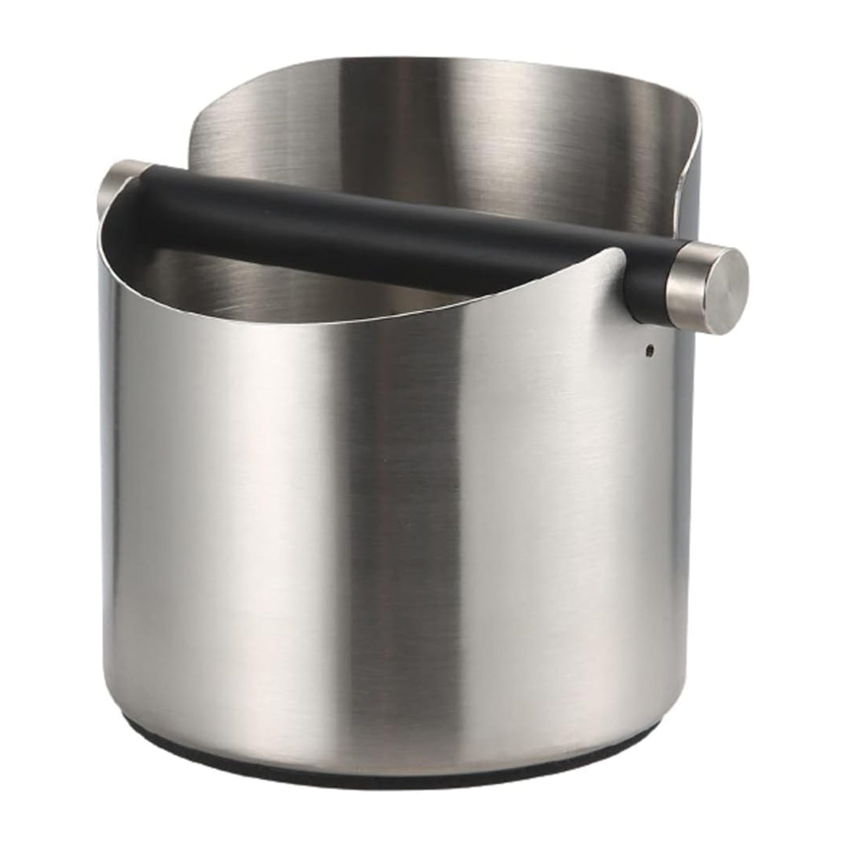 Stainless Steel Coffee Grounds Knock Box Round Tap Bucket for Household Espresso - Black