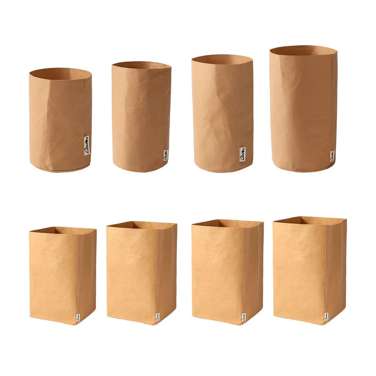 3pcs Washable Kraft Paper Storage Bag for Kitchen Desktop Refrigerator Organizer - L-Square