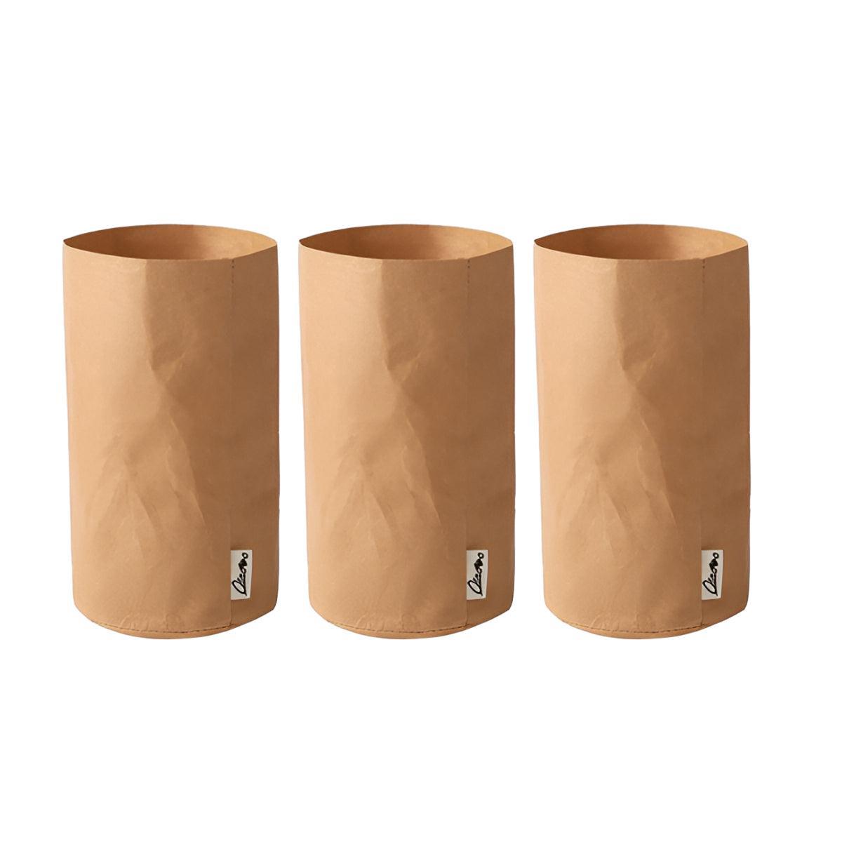 3pcs Washable Kraft Paper Storage Bag for Kitchen Desktop Refrigerator Organizer - L-Square