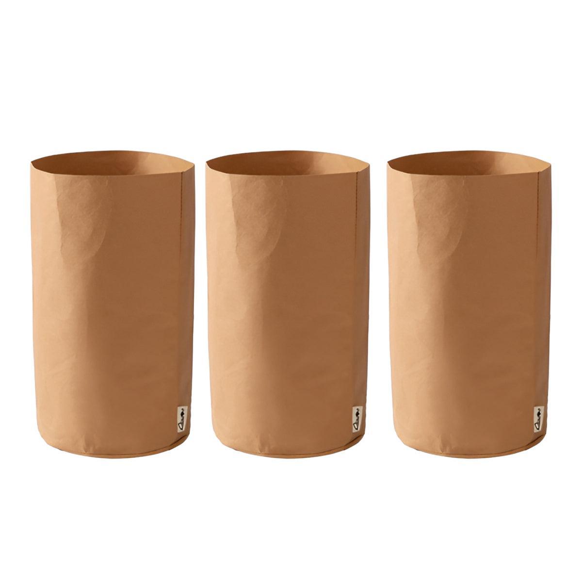 3pcs Washable Kraft Paper Storage Bag for Kitchen Desktop Refrigerator Organizer - M-Square