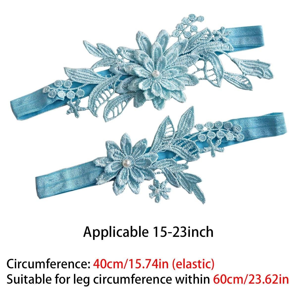 4-Piece Blue Lace Bridal Garter Set