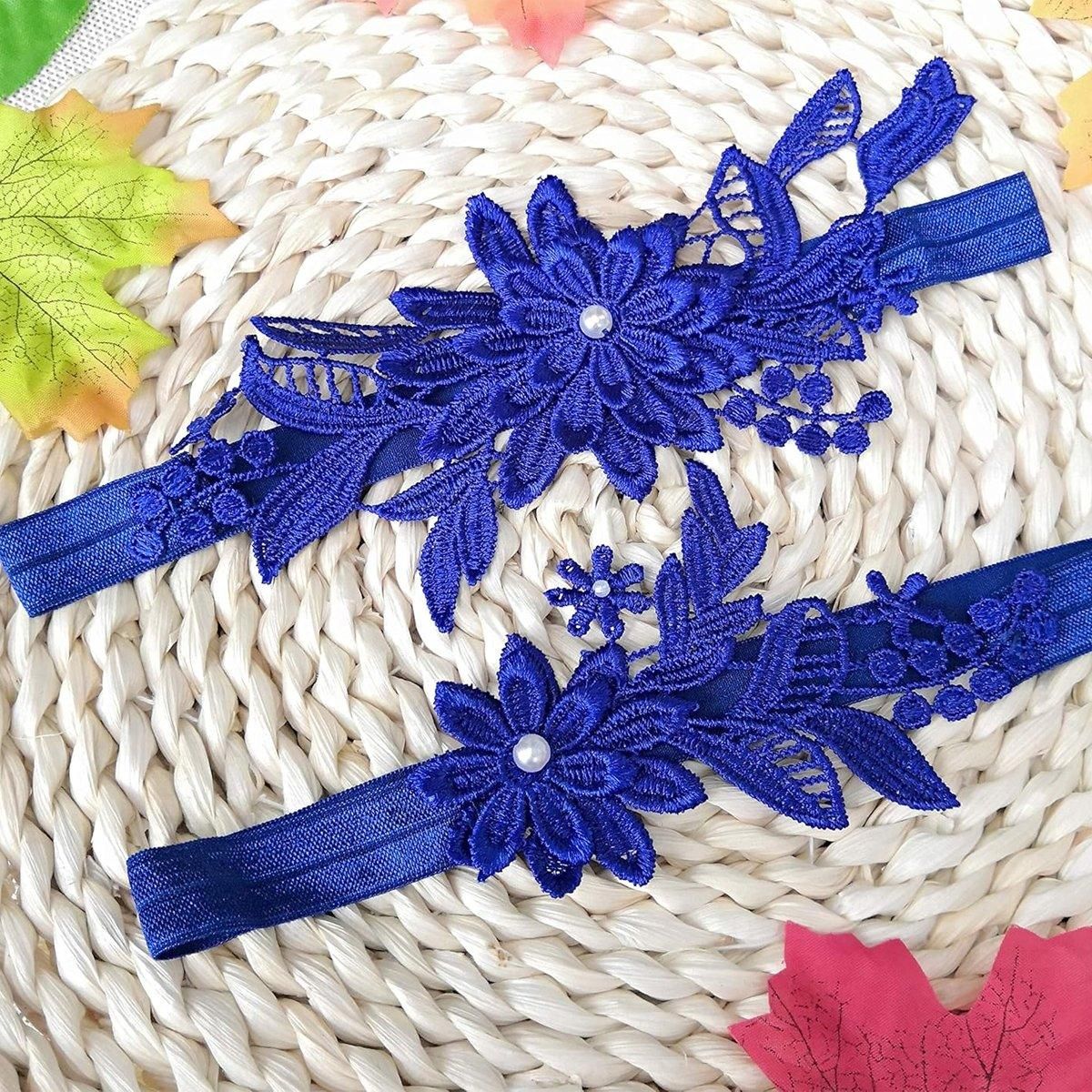 4-Piece Blue Lace Bridal Garter Set