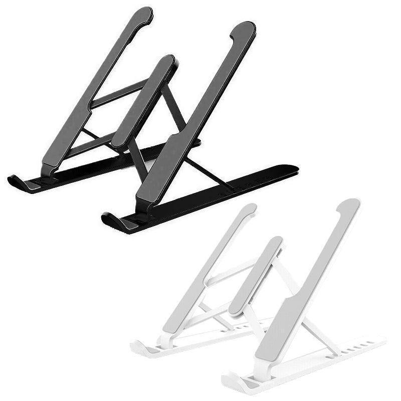Adjustable Folding Laptop Stand for Desk Portable Tablet Holder Riser Bracket - Black
