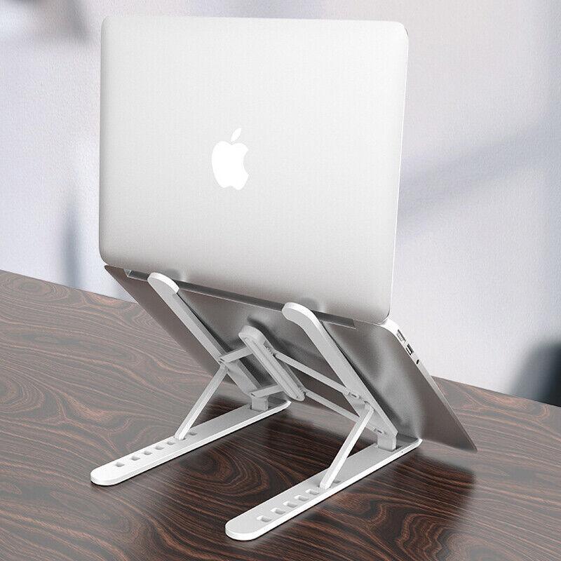 Adjustable Folding Laptop Stand for Desk Portable Tablet Holder Riser Bracket - Black
