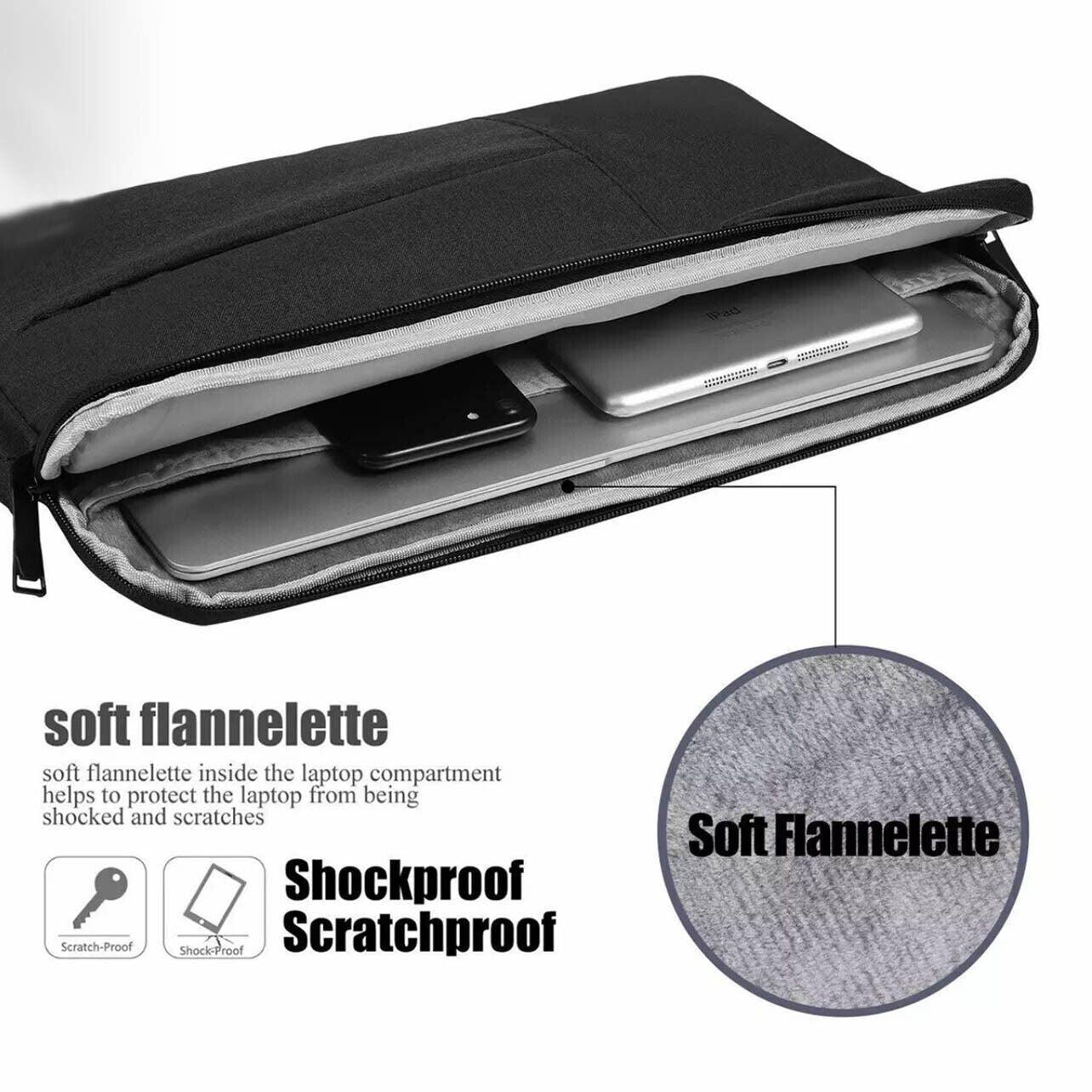 Laptop Sleeve Travel Bag Carry Case For Macbook Air Pro 15.6" - Dark Grey