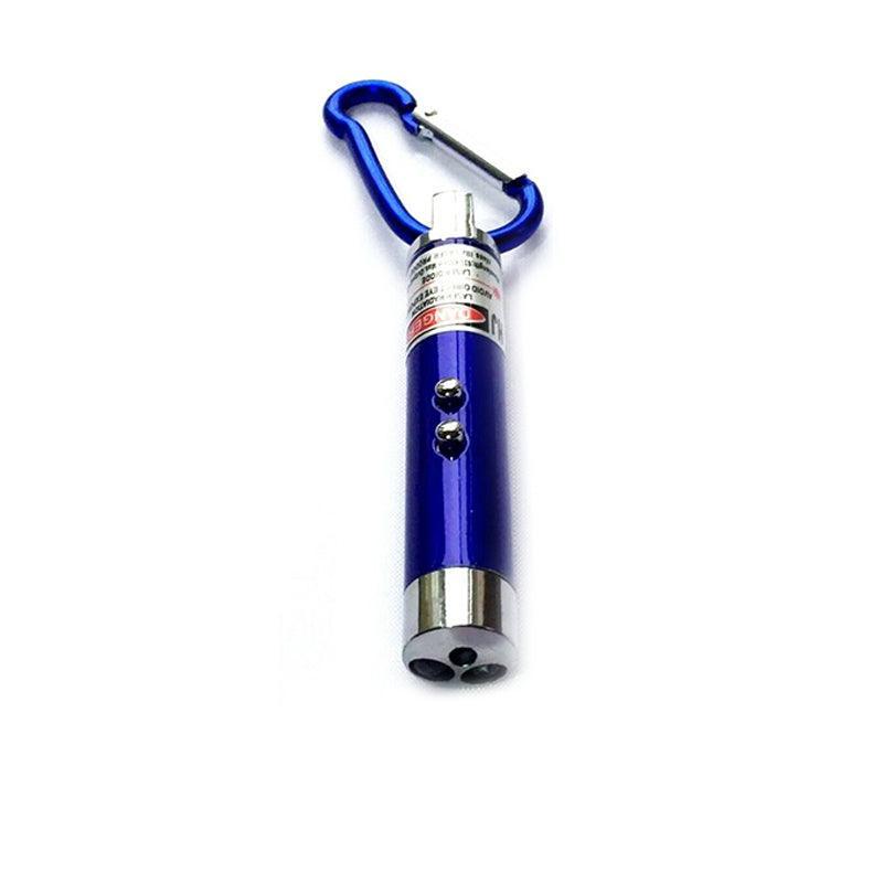 Interactive Cat Laser Pointer Toy with LED and UV Light for Pet Play Training - Red