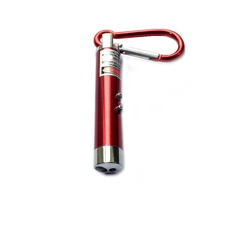 Interactive Cat Laser Pointer Toy with LED and UV Light for Pet Play Training - Silver